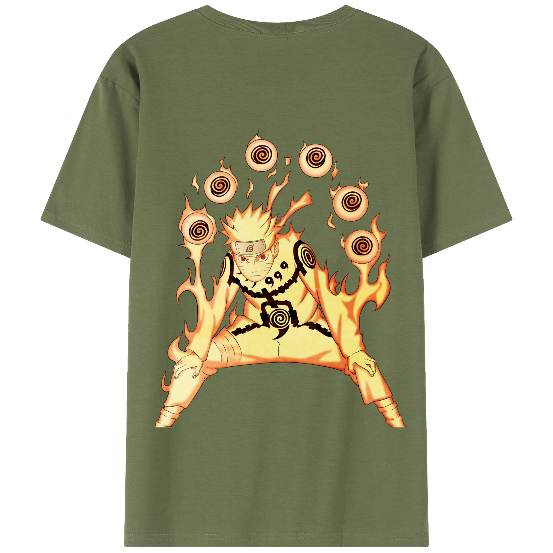 （画像用） NARUTO -ナルト- うずまき ナルト Uzumaki Naruto 綿100％半袖Tシャツ（背面プリント）